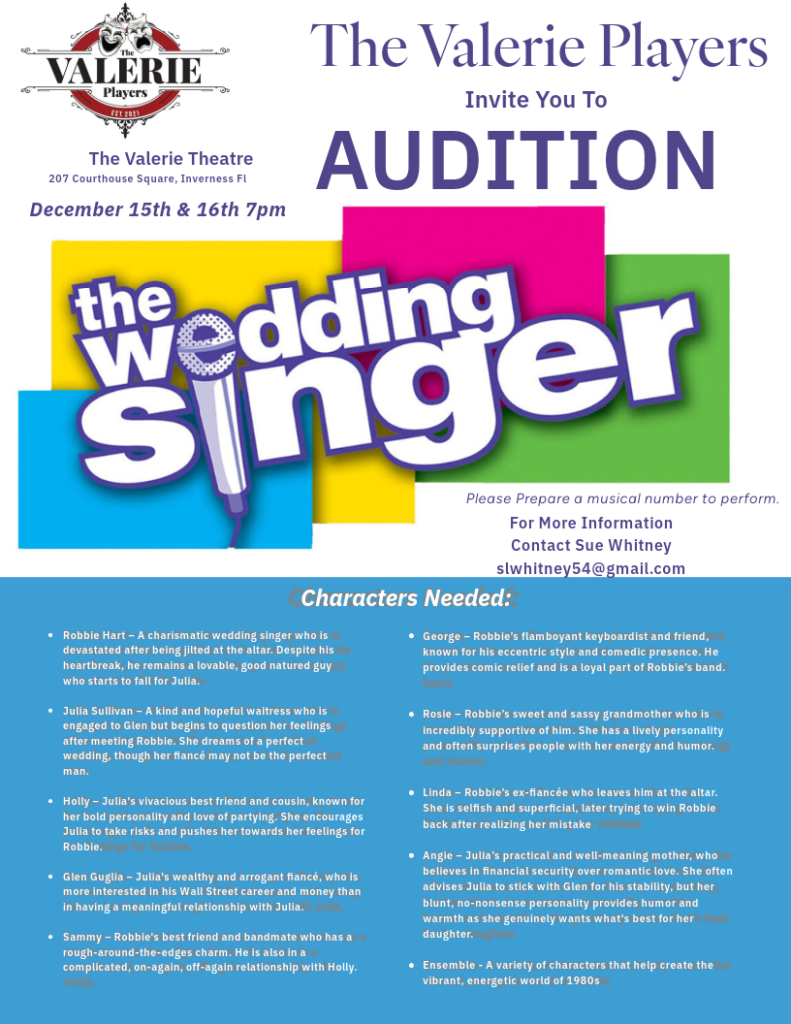 The Wedding Singer Audition Notice #1 (1)